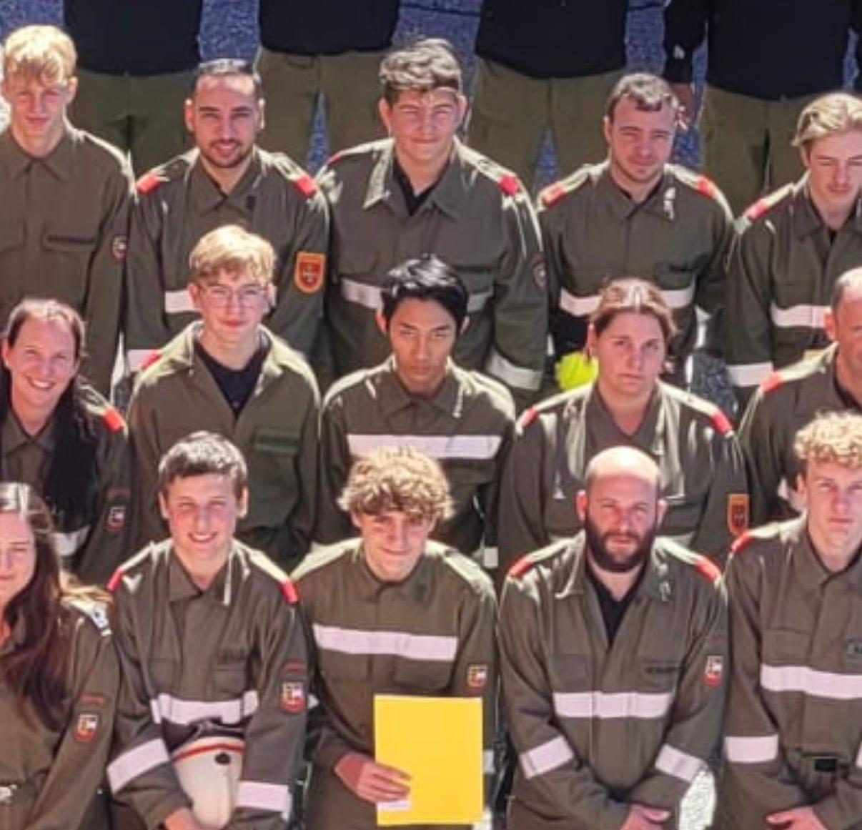 Volunteer firefighter team photograph